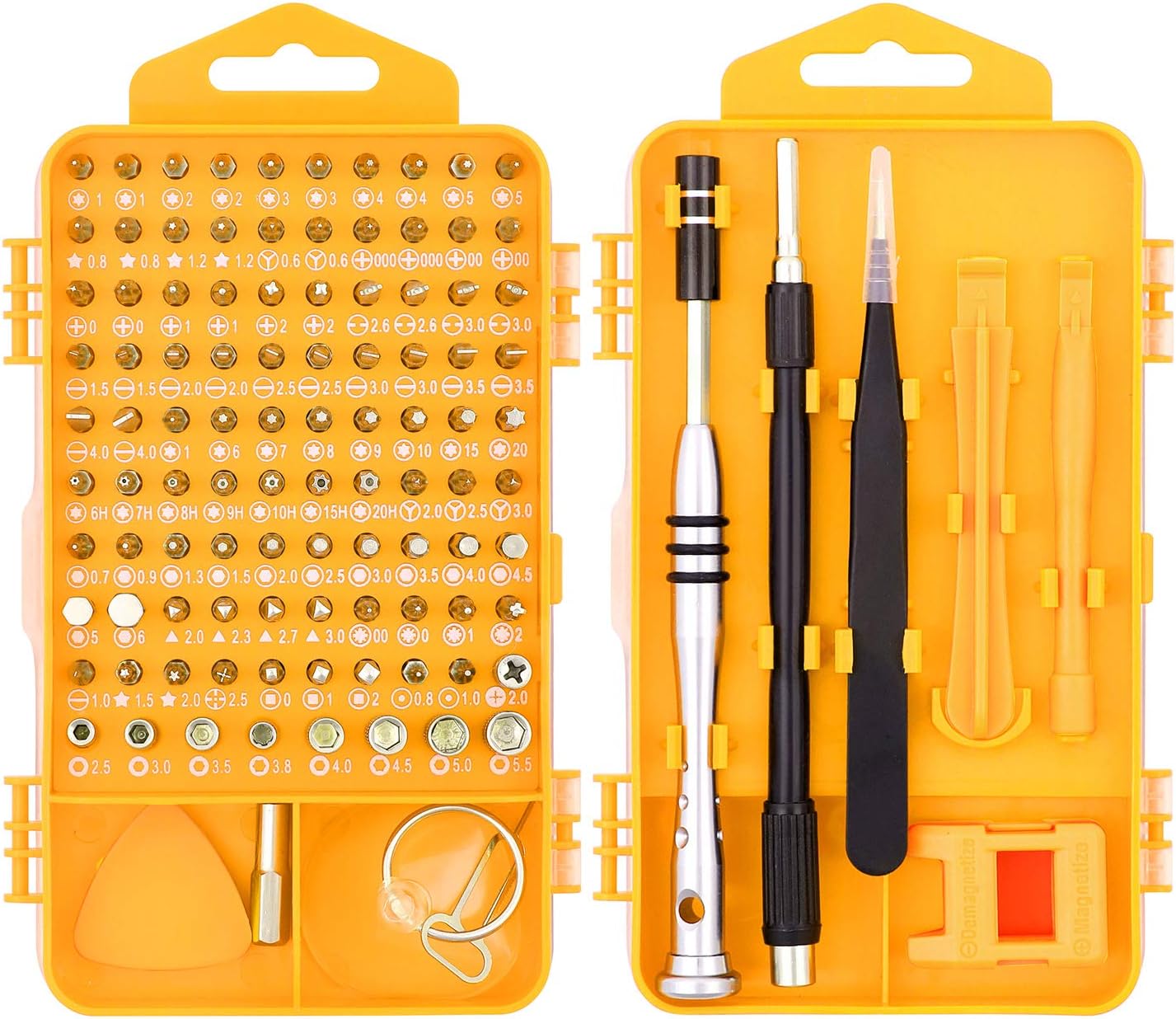 HORUSDY 110 in 1 Precision Screwdriver Set with Phillips, More& Torx Bits, Non-Slip Magnetic Electronics Tool Kit