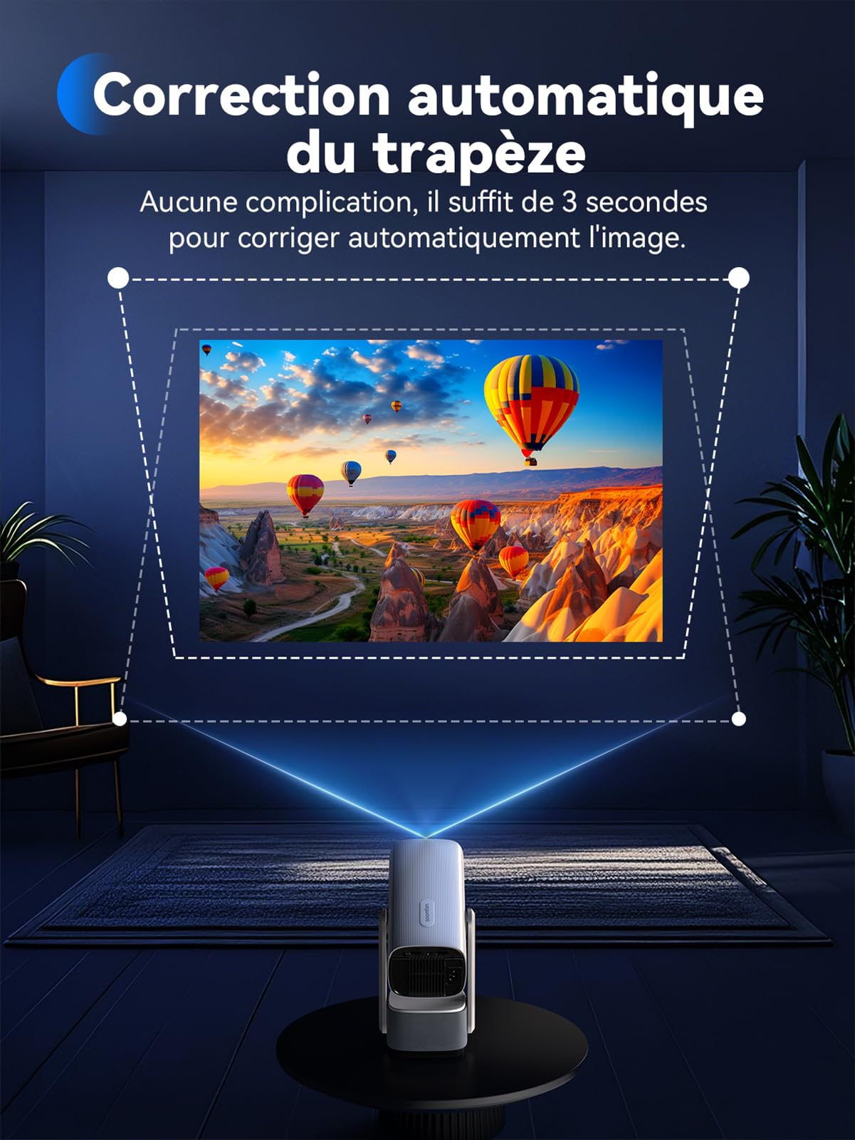 Videoprojecteur WiFi Bluetooth 4K Supporté - SOOMFON Mini Retroprojecteur Video Portable SK2 720P Natif 260 Lumens 270 Degrés Rotation pour la HDMI/USB/TÉLÉPhone/PC/Lap