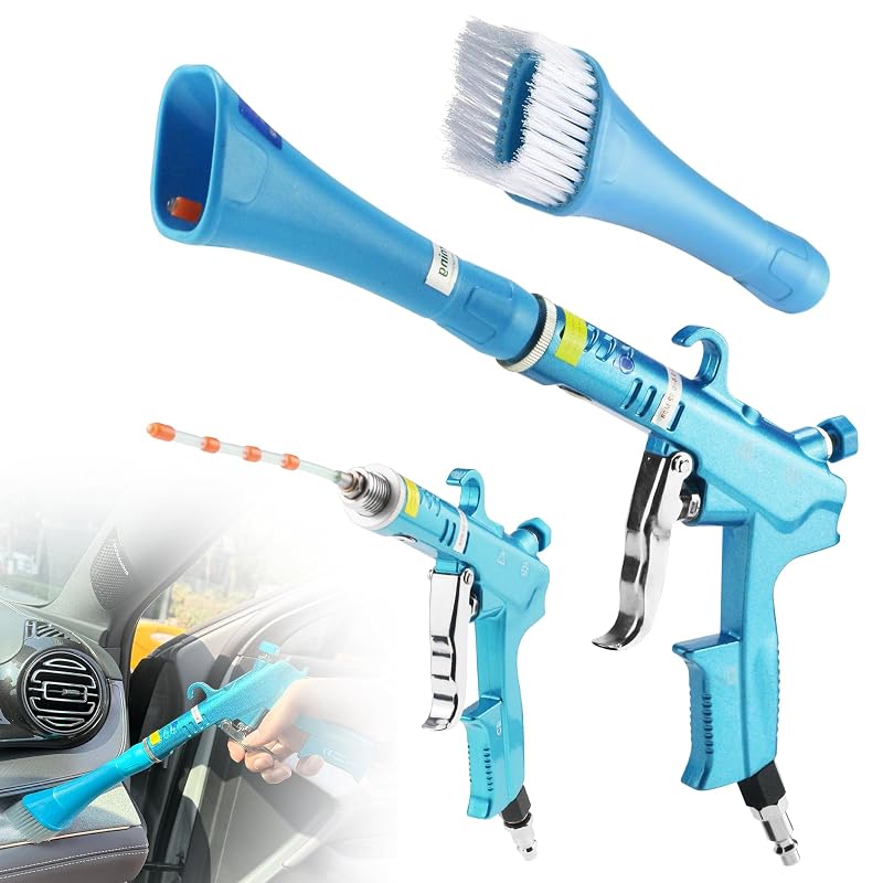GOCCIDA Pistola de Limpeza e Secagem Automotiva com Jato de Ar, Bico Rotativo e Escova LT-25-new