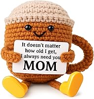 Vista 8 de Regalos de cumpleaños para ella, él, mujeres, hombres, novia, novio, decoración de escritorio de taza de café de ganchillo positivo, lindo regalo