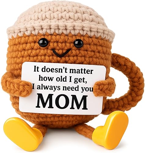 Miniatura 8 de Regalos de cumpleaños para ella, él, mujeres, hombres, novia, novio, decoración de escritorio de taza de café de ganchillo positivo, lindo regalo