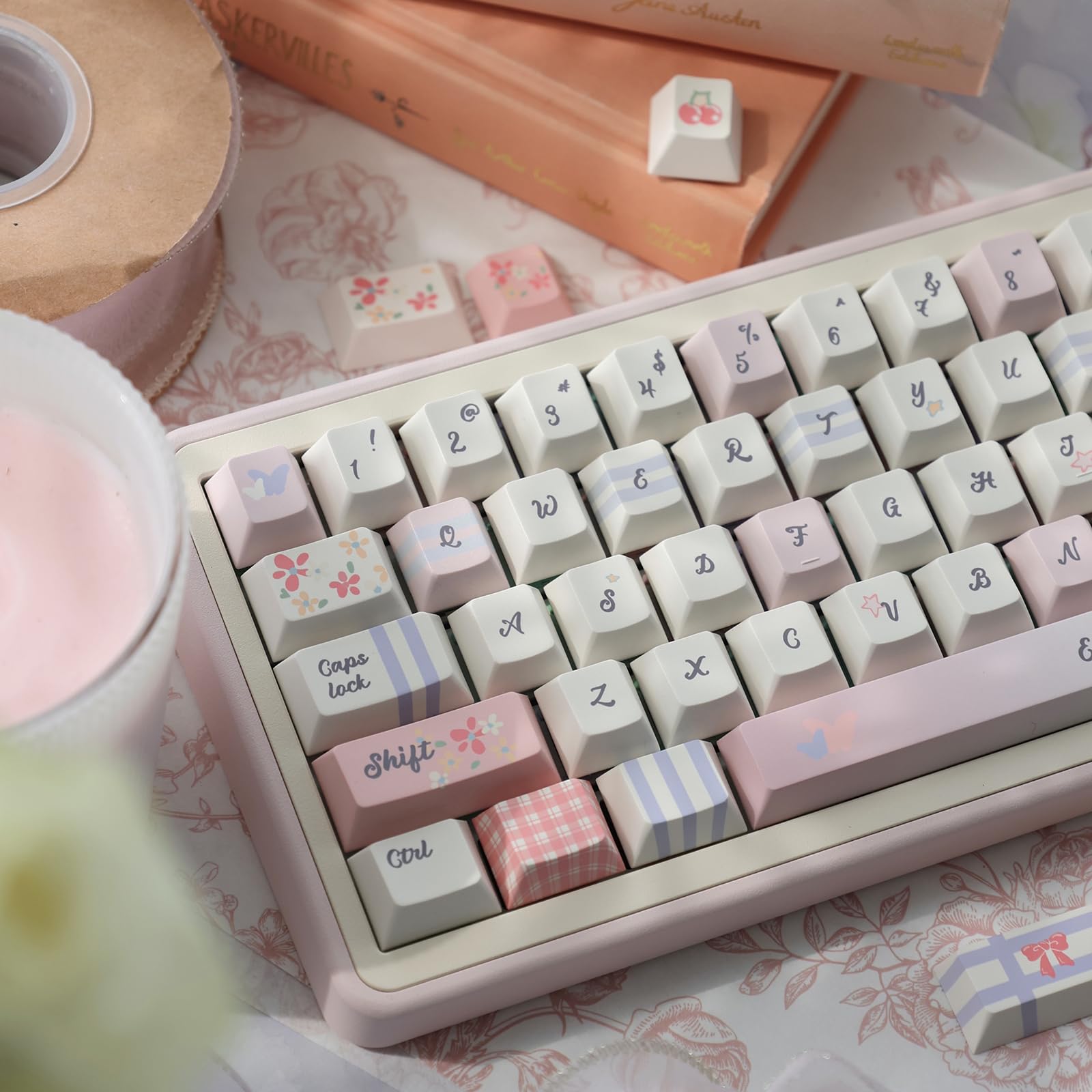 Amazon.com: Sumgsn 152 Keys Pink Keycaps Dye Sub PBT Custom Keycap