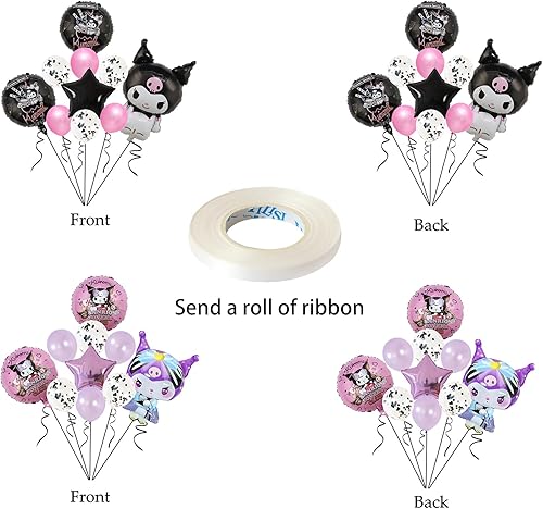 Miniatura 4 de 20 globos de decoración de fiesta de anime, globos de doble cara de material de película de aluminio, suministros de fiesta temática de anime,