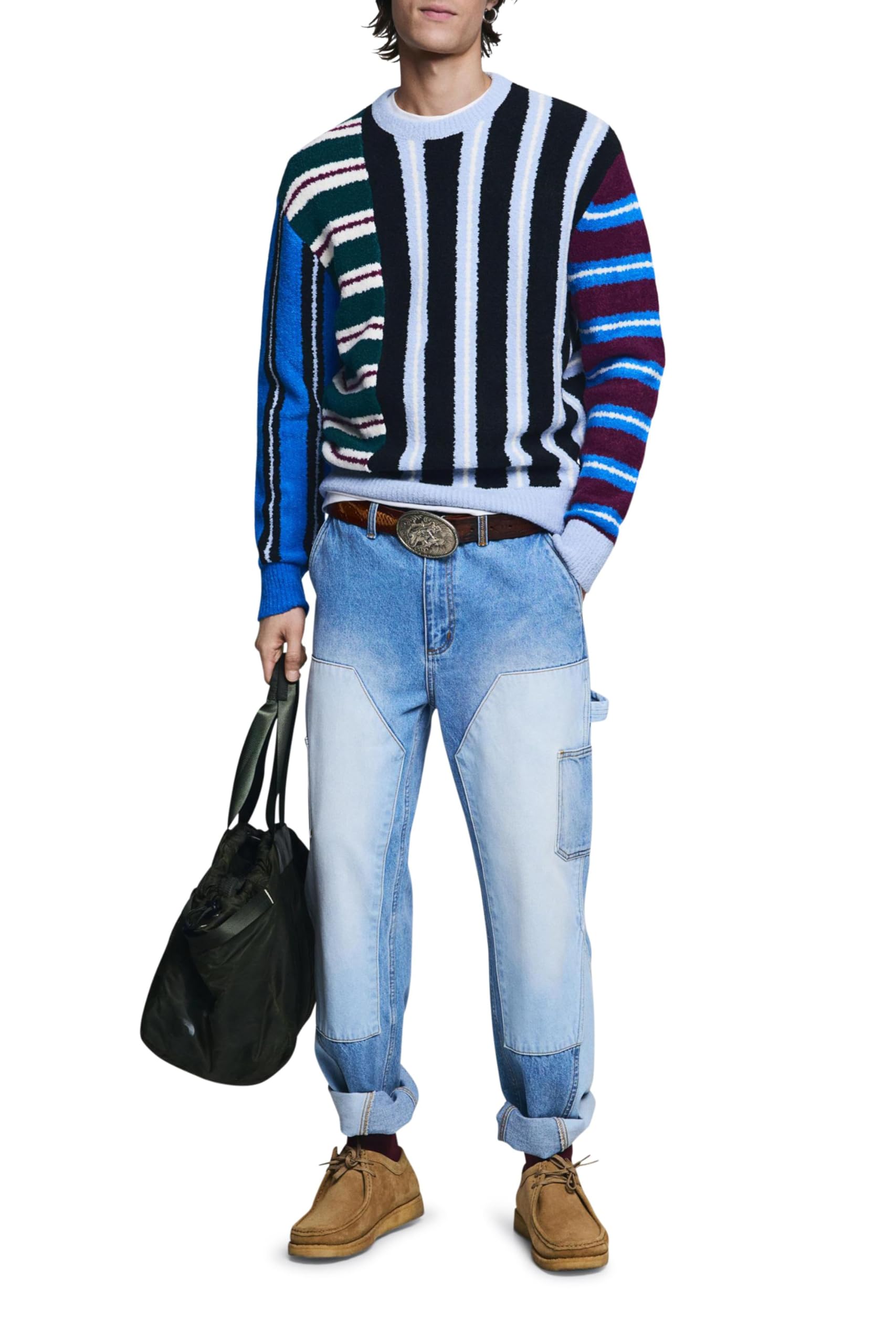 Desigual JERS_Mixed Stripes Sweatshirt Uomo