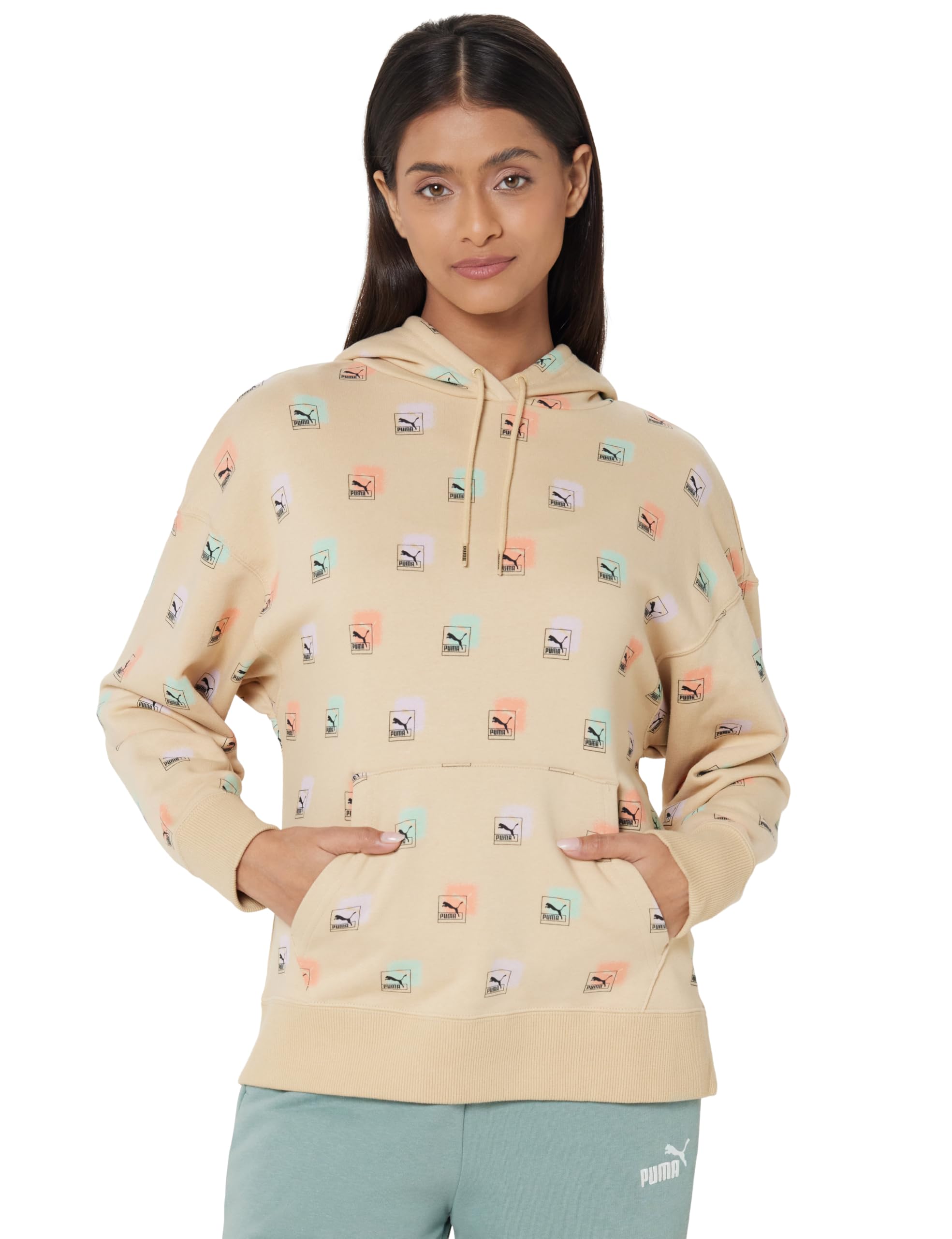 puma Women's Cotton Hooded Neck Regular Sweatshirt (53570767_Light Sand_Medium)-picture-27