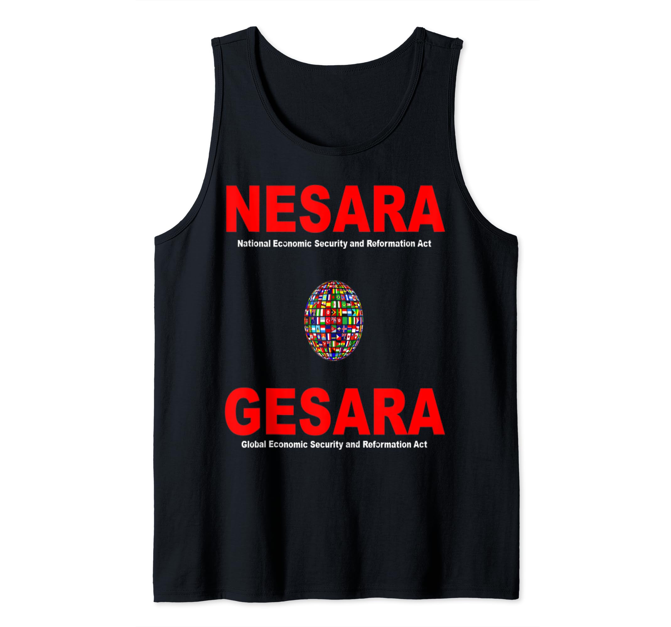 NESARA GESARA, in red lettering. Tank Top