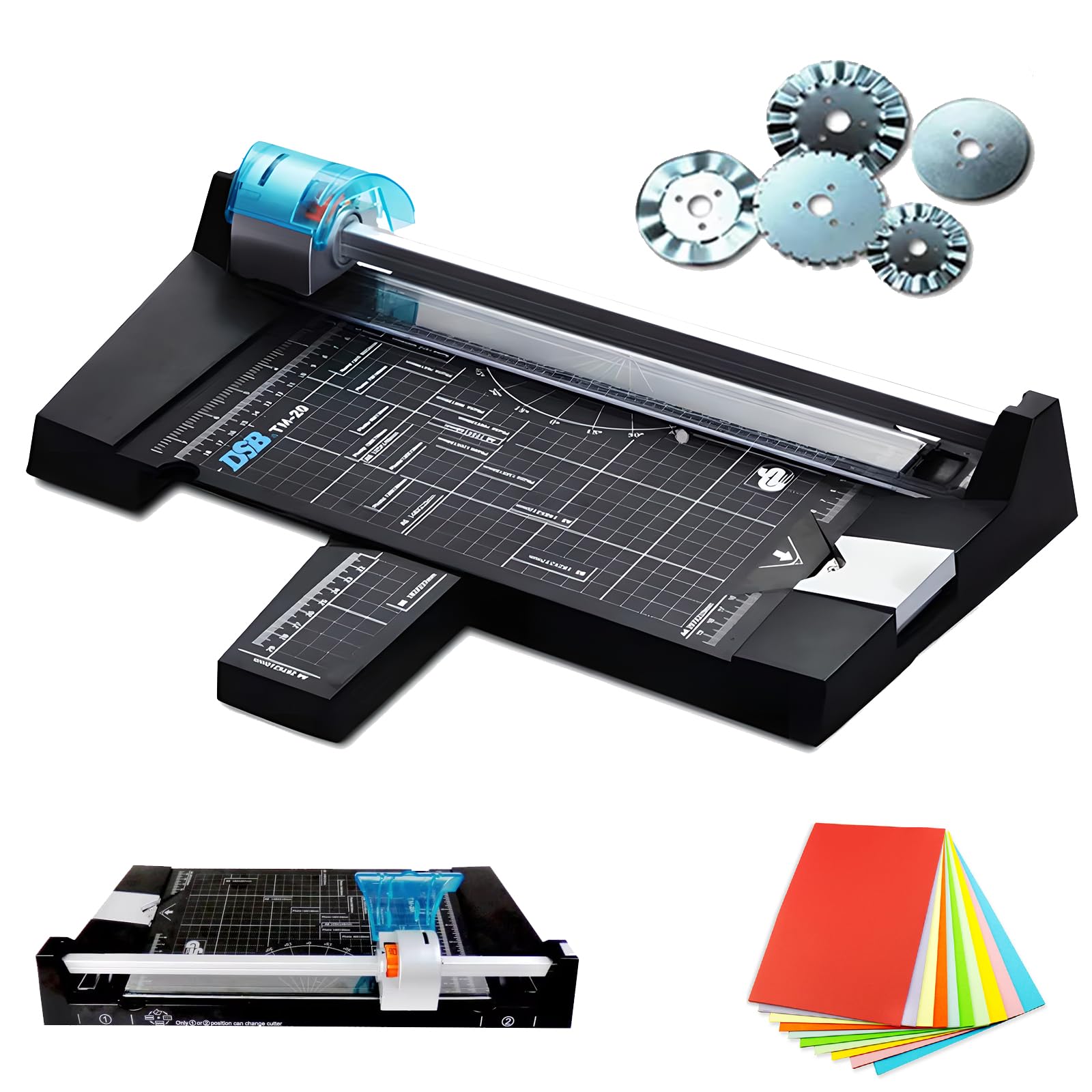 Coupe-papier rotatif multifonction avec 4 lames pour lignes droites, perforées et ondulées – Outil de scrapbooking idéal