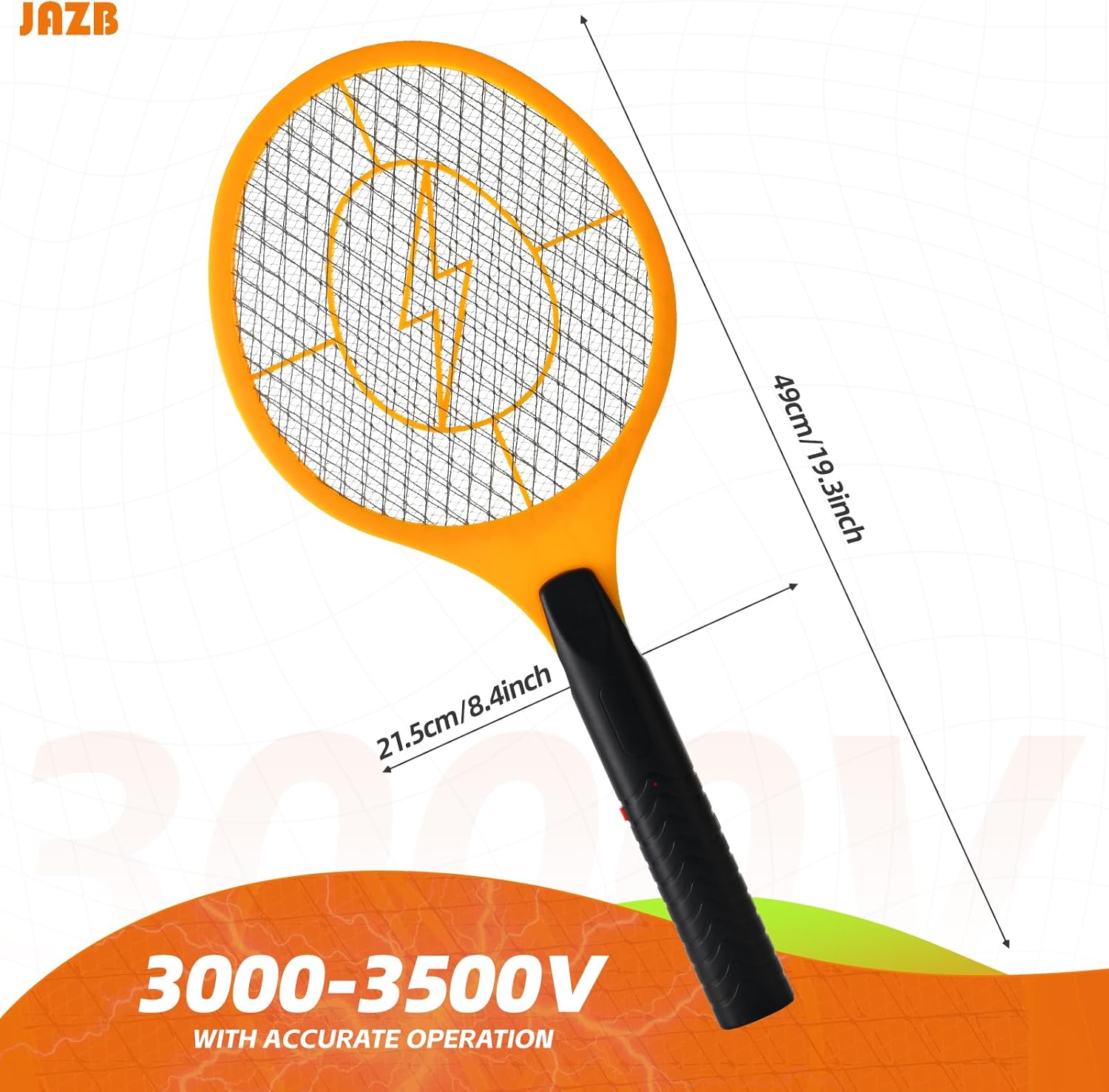 3PCS Electric Fly Swatter Racket for Indoor 47.5x19.5CM – Fly Electric Bug Zapper Racket for Mosquito & Flies – Handheld Racket Catcher with 3-Layer Safety Mesh