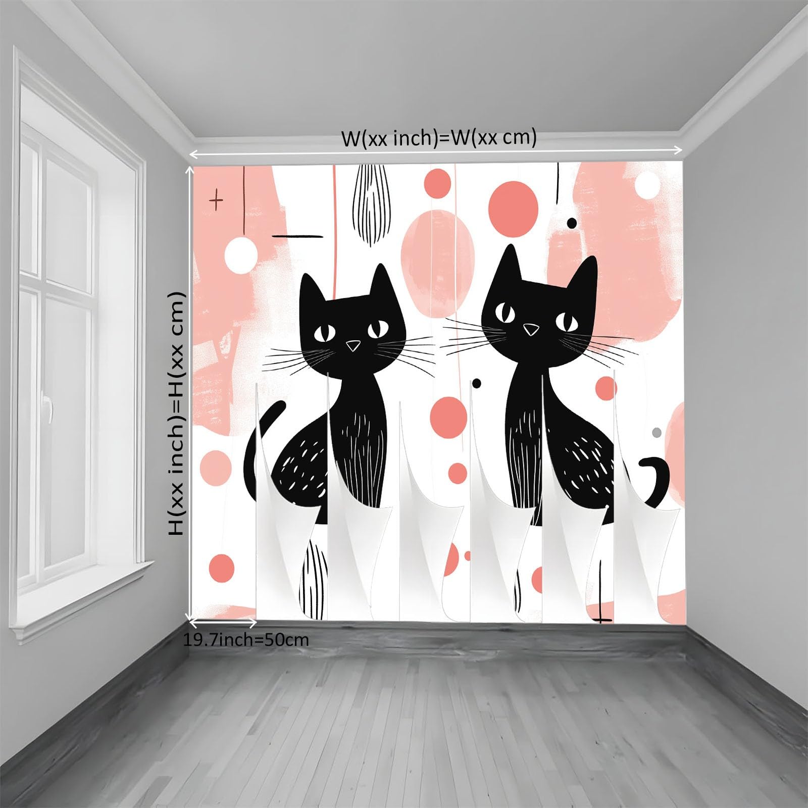 Tapeta mural 3D panoramiczny fototapeta 250 x 175 cm retro kot okrąg linia tło ściana dekoracja wnętrza tapeta, biały efekt 3D plakat dekoracja do sypialni salonu