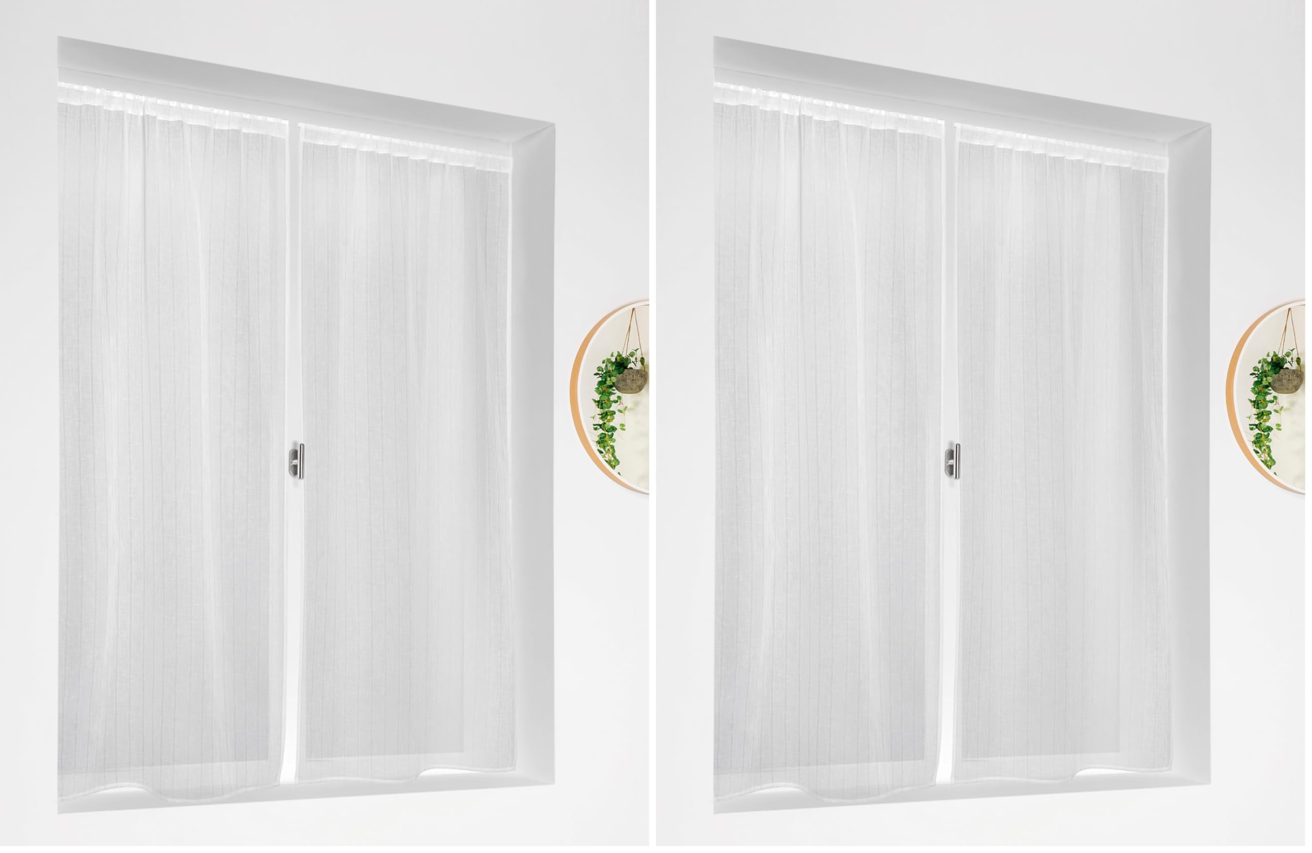 Vitrages Scala Linder blanc azuré 60x140cm : la solution parfaite contre le vis-à-vis