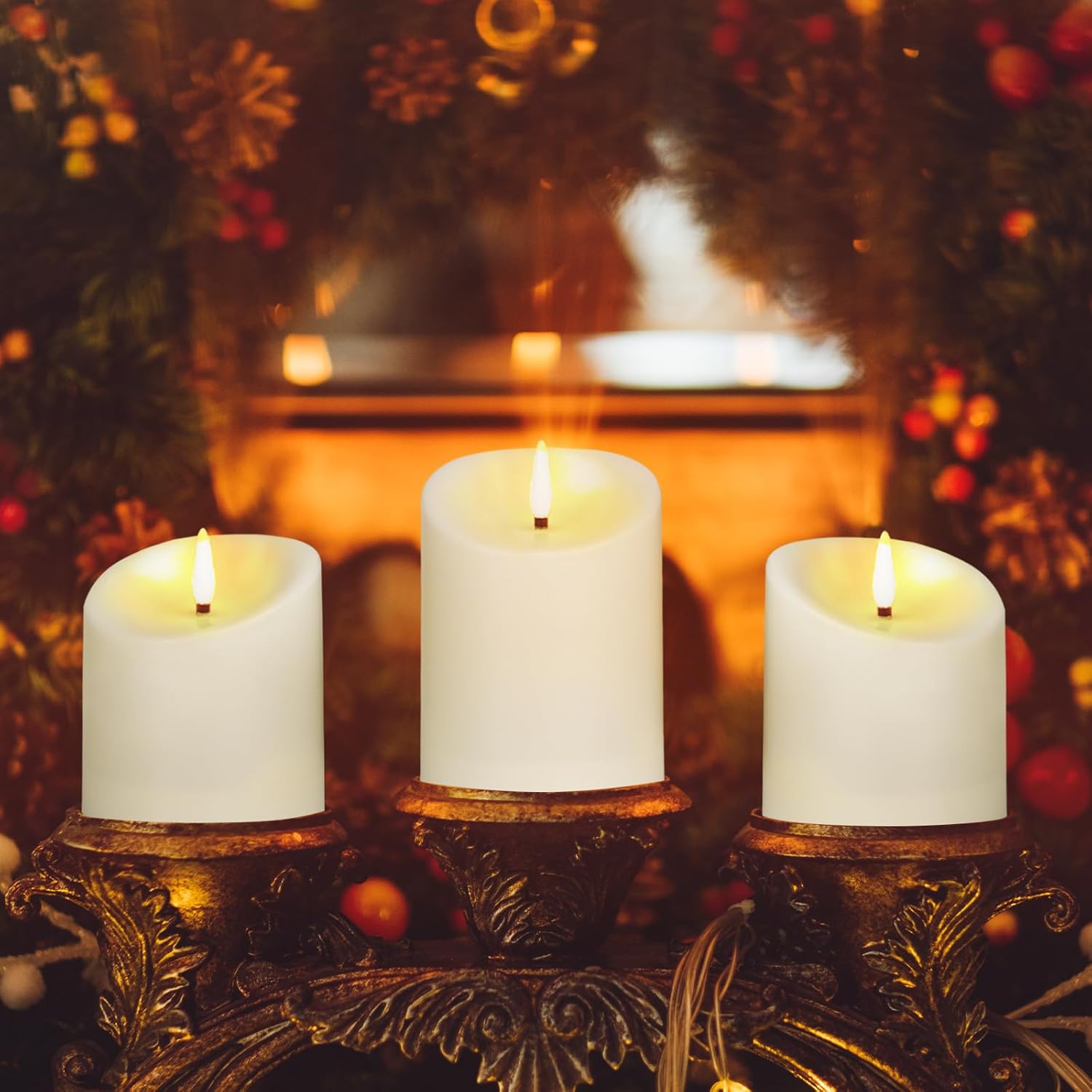 Outdoor Waterproof Flameless Candles, LED Candles, Battery Operated Candles with Remote and Timers, Electric Fake Plastic Pillar Candles