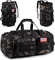 ATRIPACK 50L Tactical Gym Bag for Men & Women - 3-in-1 Water-Resistant Duffle with Shoe Compartment, Wet Pocket, Weekender Backpack