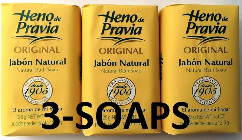Sabonete de banho Heno de Pravia com fragrância floral, Pacote com 3 unidades de 113 g