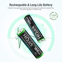 Vista 6 de HiQuick Cargador inteligente de 8 bahías con batería recargable AA AAA, 4 pilas AA de 2800 mAh y 4 pilas AAA de 1100 mAh, carga rápida