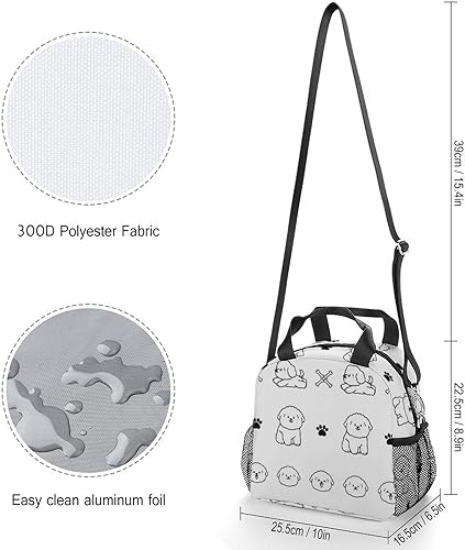 Miniatura 2 de Linda bolsa de almuerzo para cachorros, lonchera reutilizable para cachorros, lonchera refrigerante para mujeres, bolsa de almuerzo de gran