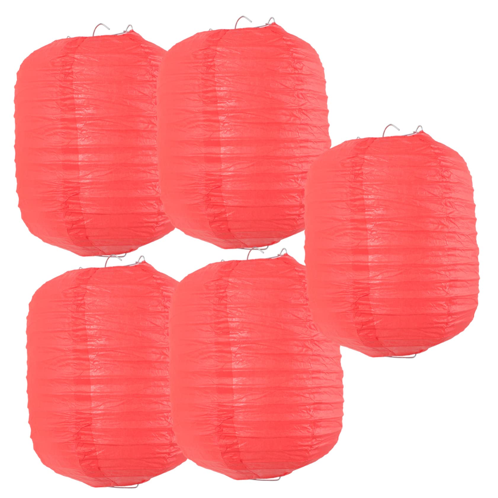 WOONEKY 3 Set Di Decorazioni Sospese Lampade Decorazioni Per Feste in Carta Rossa Pieghevoli Per Eventi Decorazioni Per La Casa 5 Pezzi * 3