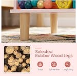 Costzon Table de chevet, Table latérale avec plateau large, grand compartiment de rangement & Pieds en bois de caoutchouc massif, Table d'extrémité en bois pour les enfants Chambre à coucher, Salle de jeu, Salon (Pink)