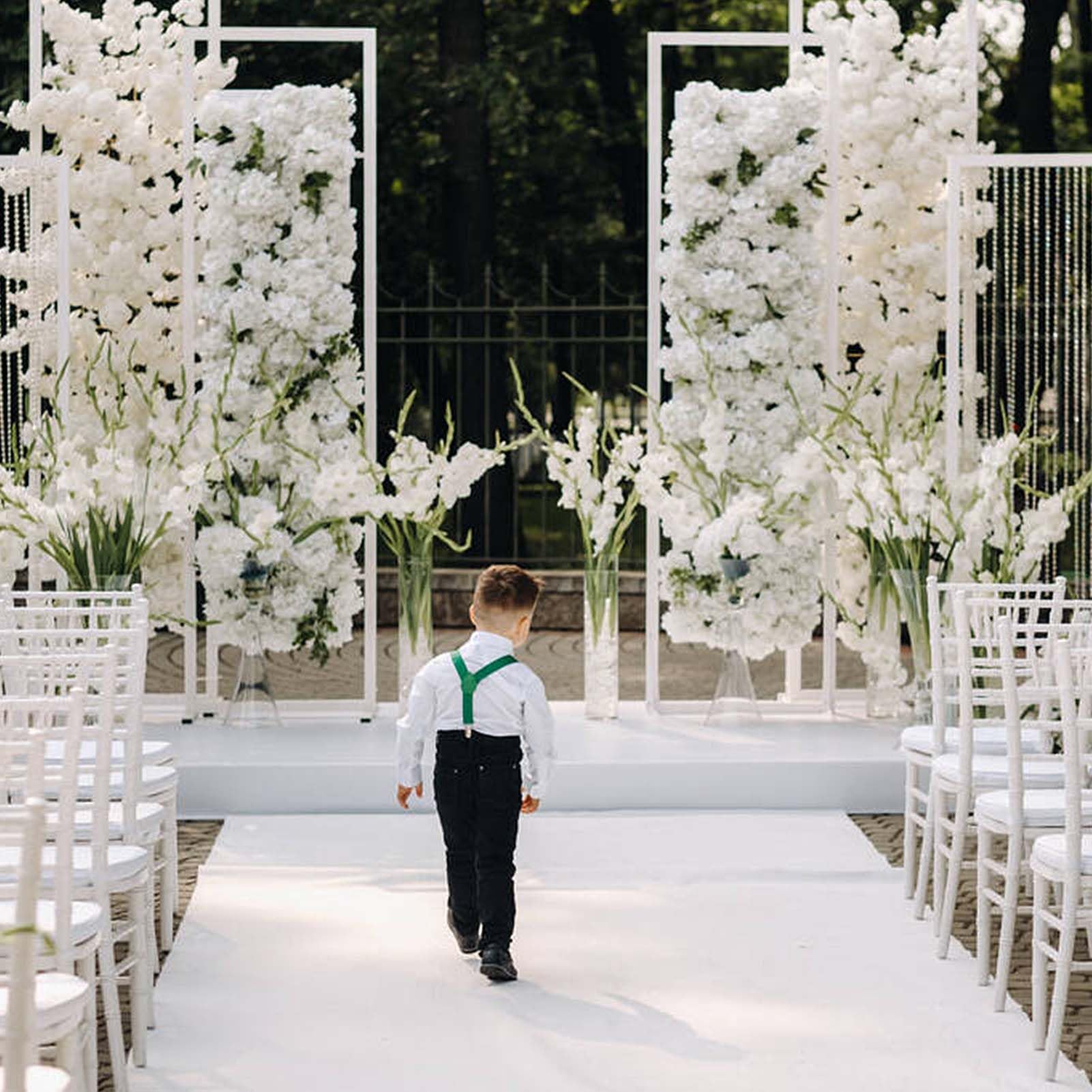 Chemin d'Allée pour Cérémonie de Mariage Largeur 1m/1.2m Chemin d'Allée Blanc pour Décorations d'Eglise de Mariage en Plein Air (Blanc)