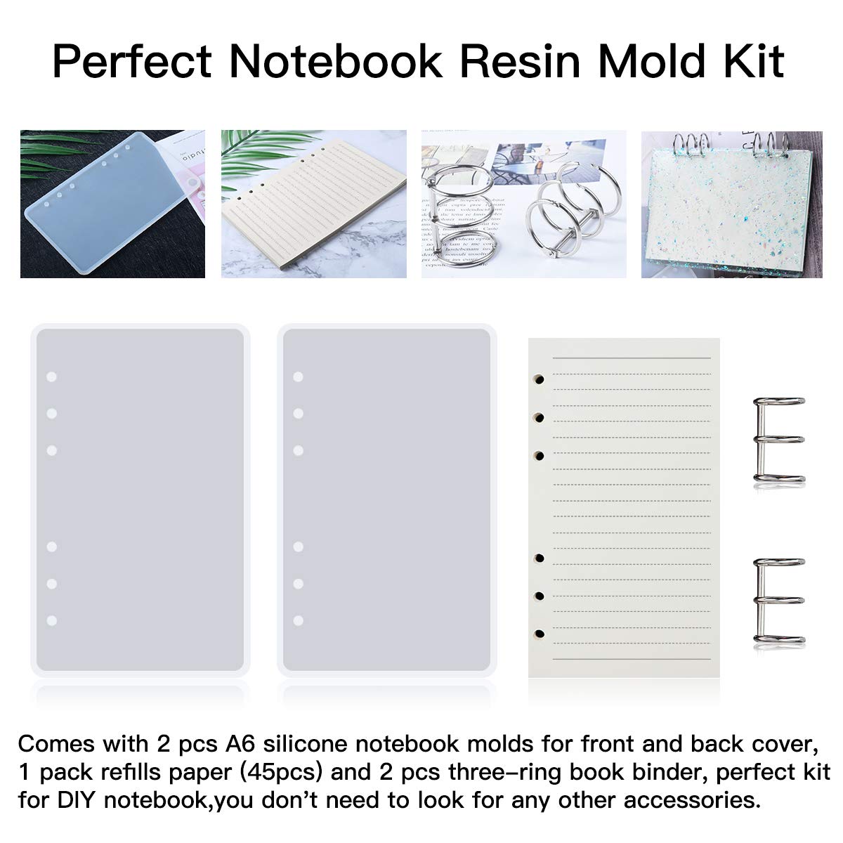 Stampini Silicone Per Resina Epossidica - Formati A4, A5, A6, A7 Per Copertine Quaderni E Segnalibri - Kit 40 Pezzi - Foto 6