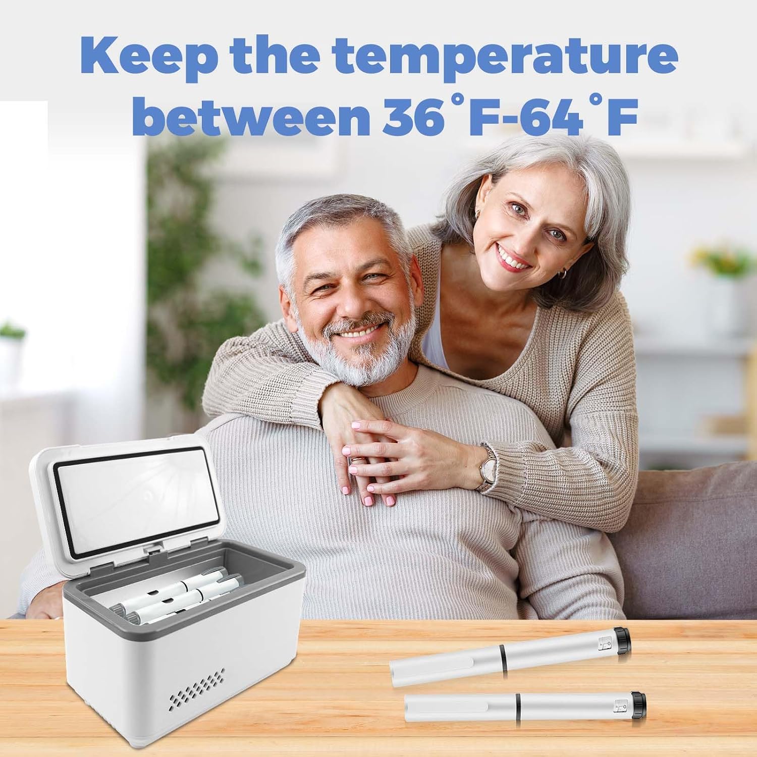 Electric Insulin Cooler Travel Case, Mini Insulin Fridge for Storage, Portable Insulin Refrigerator, ‌Large Capacity Diabetic Fridge Box for Home,Travel, Rechargeable Battery, Temperature LCD Display