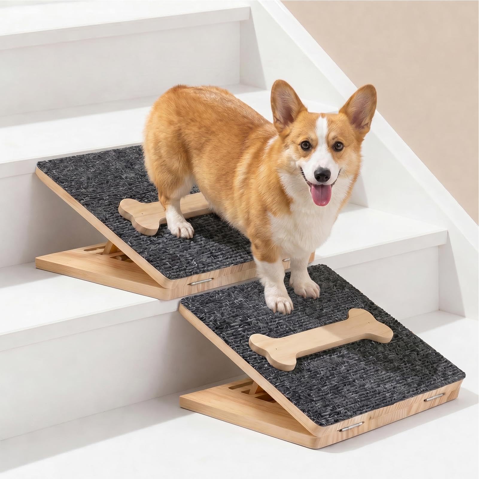 Rampa da Animali Domestici Scalini E Gradini In Legno Antiscivolo Con | Rampe Antiscivolo di Sicurezza Canine Adatto A Divano, Sofà, , Soggiorno, Abitazione, Autovettura