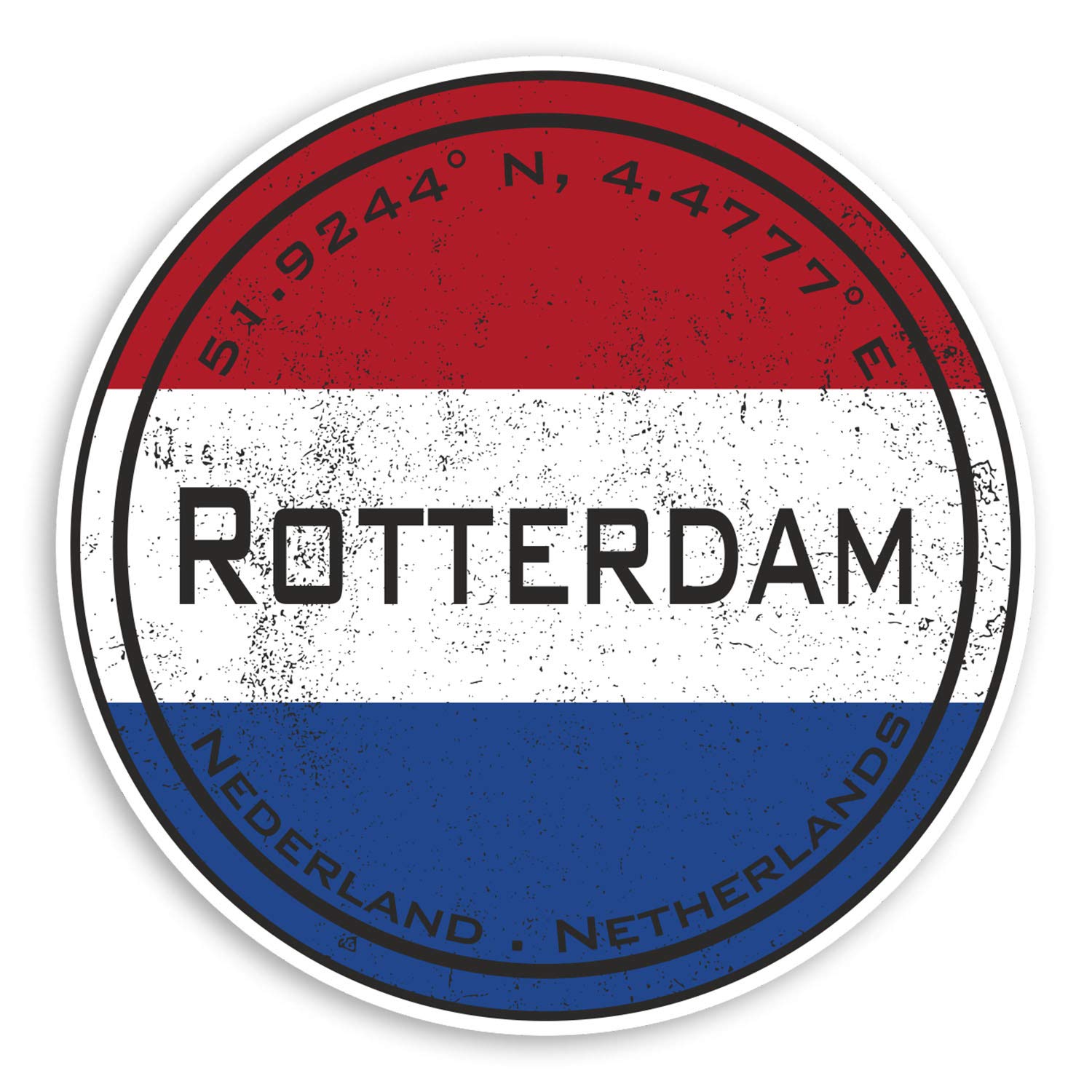 Destination Vinyl Ltd Multi 2 X 10Cm Rotterdam Netherlands Vinyl Stickers - Flag Fun Sticker Luggage #20328 (10Cm Wide)