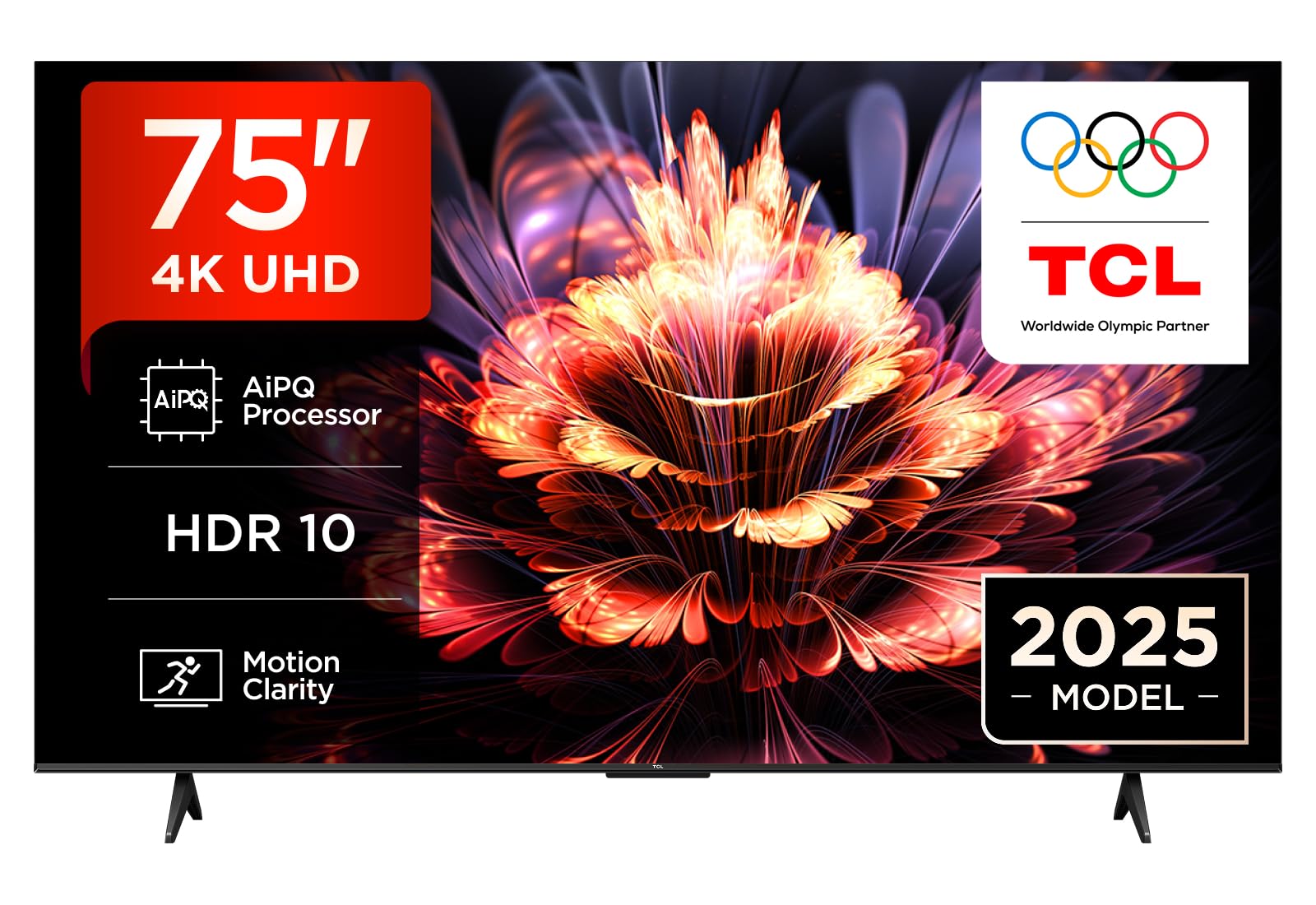 TCL 75P69K TV LED Direct da 75", TV HDR 4K, Smart TV con tecnologia Google TV (Dolby Audio, Motion Clarity, compatibile con Google Assistant e Alexa)