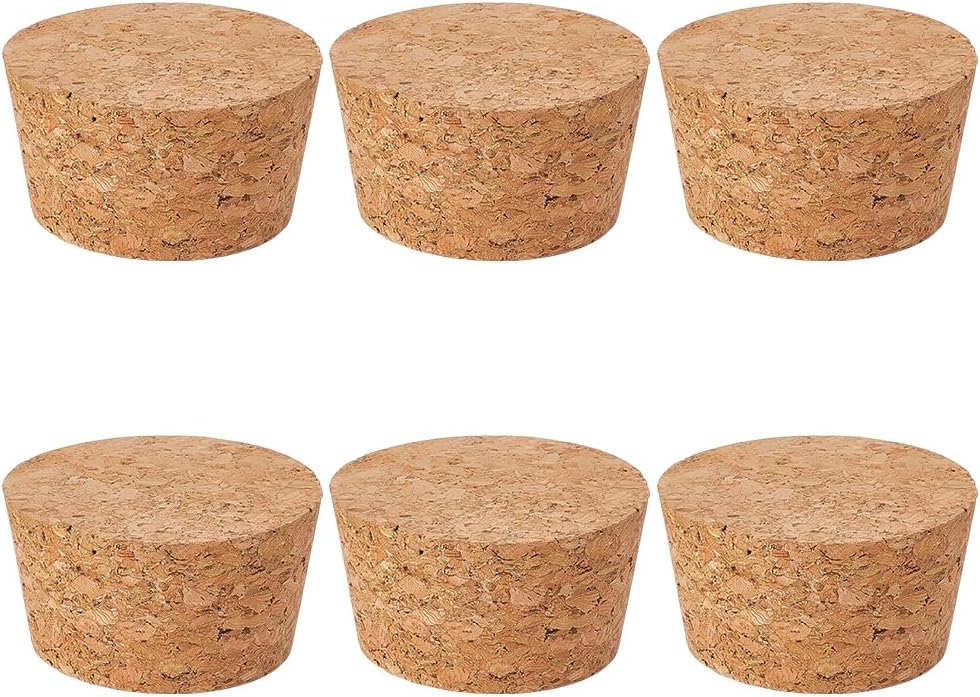 OLYCRAFT 12Pcs Natural Cork Stoppers 1.5~1.9 Inch Natural Soft Wood Corks 1.4 Inch Thick Bottle Stopper Replacement Tapered Wooden Wine Stoppers Tapered Cork Plugs for Wine Making Craft