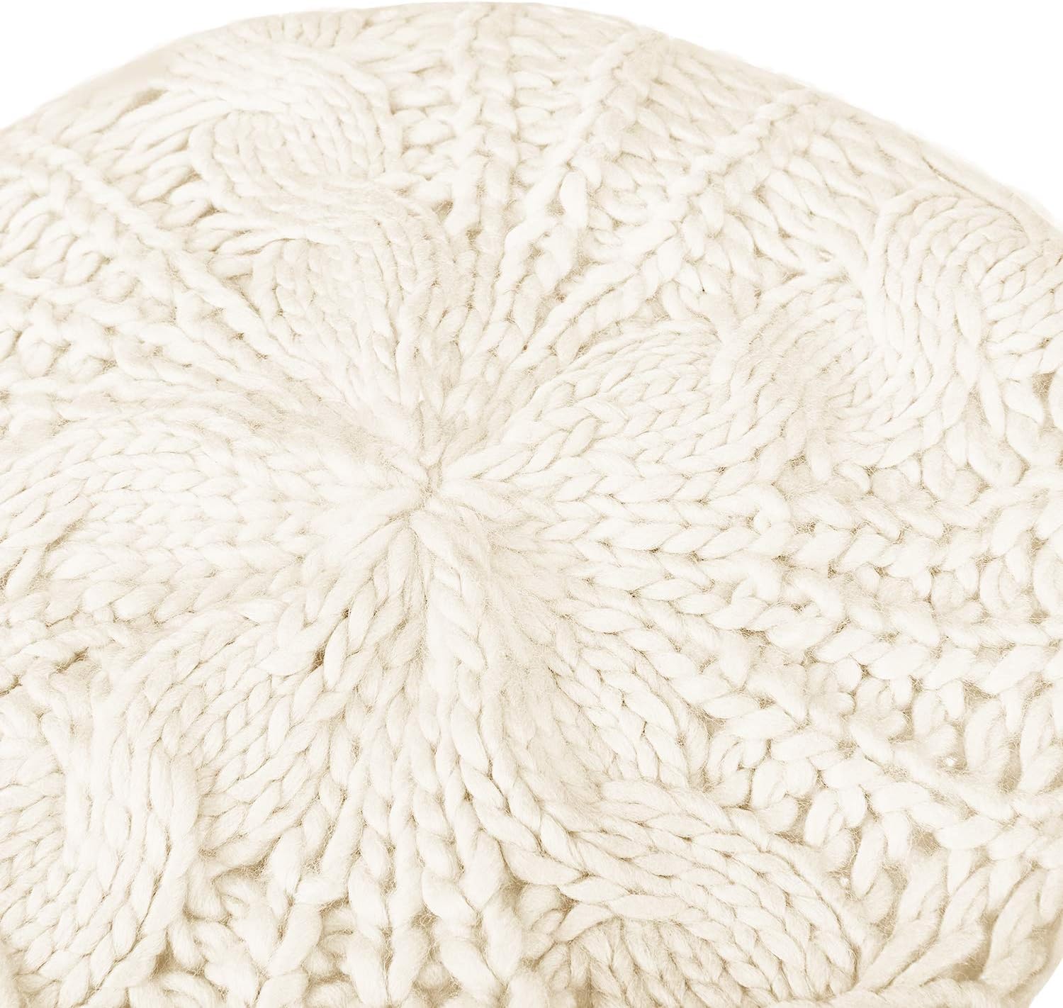 SATINIOR 2 Pcs Women Crochet Beret Solid Color Knit Beanie Hats Lightweight Ladies Slouchy French Beret Hats (Black, Beige) - Image 3