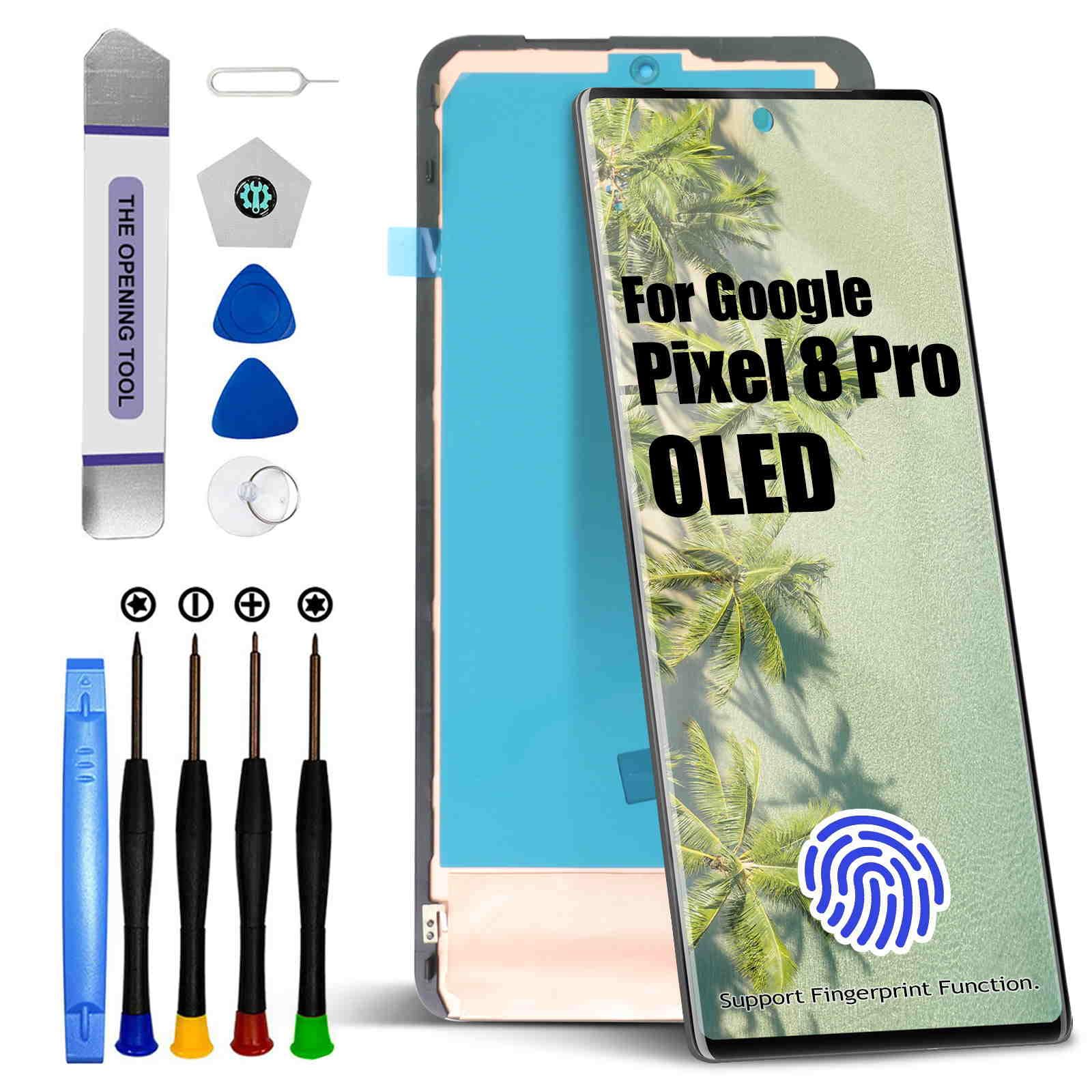 Remplacement Écran Google Pixel 8 Pro Tactile OLED avec Cadre Support Intégré - 8