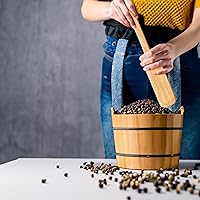 Vista 4 de Vivicreate Paleta mezcladora de madera de goma de 24 pulgadas de longitud, adecuada para restaurante y cazo