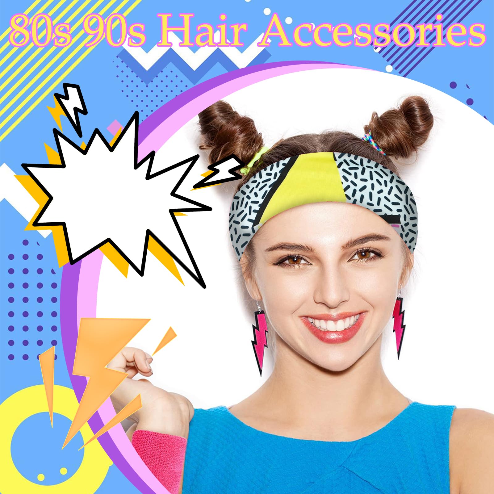 Amazon.co.jp: FULZTEY 80年代 90年代 レトロヴィンテージヘッドバンド