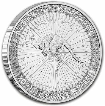 2Pcs 2021 Kangaroo Silver Coins, 1 oz Commemorative collector Coin, for Perth Mint, Uncirculated