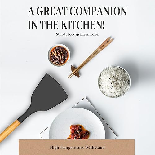 Miniatura 6 de Juego de utensilios de cocina de silicona para cocina, cucharas, espátulas, espátulas, accesorios, utensilios de cocina resistentes al calor para