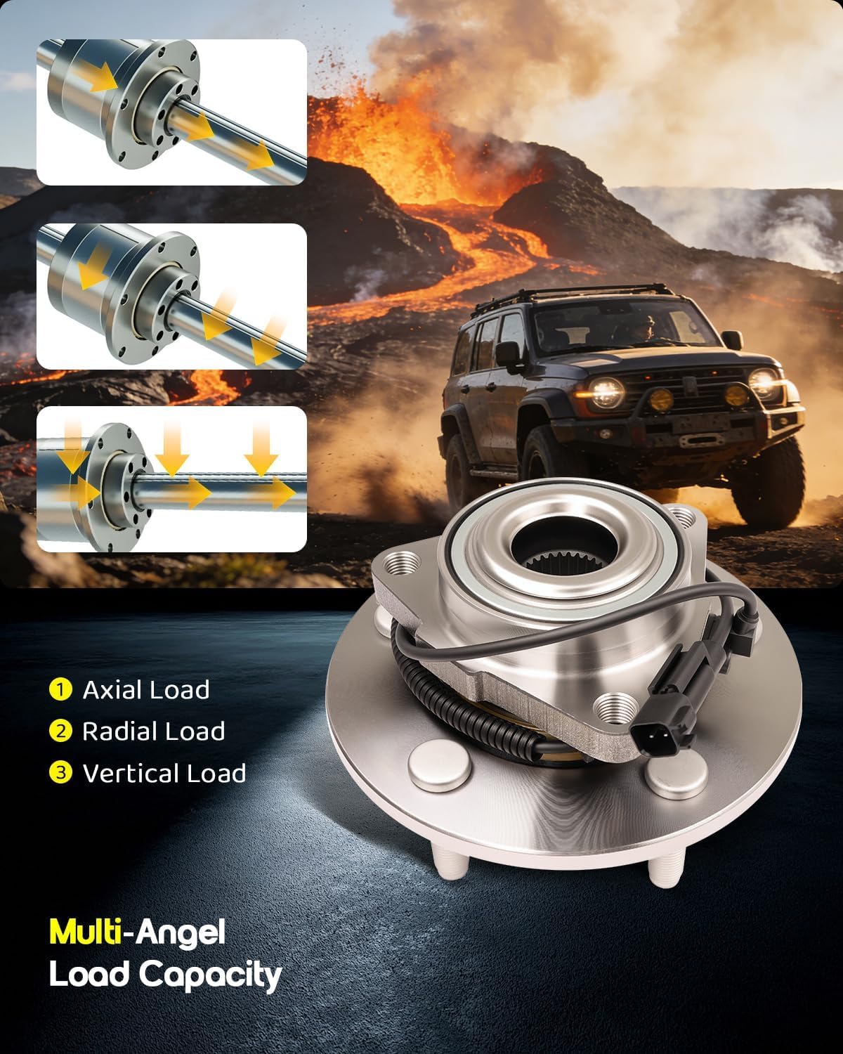 Oktiger 515151 Front Wheel Bearing Hub Assembly with ABS & 5-Lug Compatible with Ram 1500 2012 2013 2014 2015 2016 2017 2018, 1500 Classic 2019-2022, 3.0L 3.6L 3.7L 4.7L 5.7L V6 V8, Set of 2