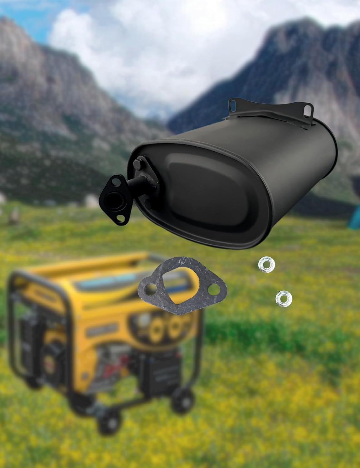 YAMAKATO Generator Muffler Silencer for Champion 4000 Westinghouse Duramax 4650 Predator 4000 Firman Honda & Clone GX160 GX200 212cc 196cc 224cc Jiangdong etc.