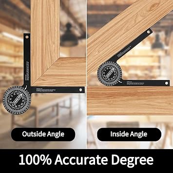 Aluminum Miter Saw Protractor,angle finder, 7-Inch Rust Proof Angle Finder Featuring Precision Laser Engraved Scales (LX-230),for Carpenters, Plumbers and All Building Trades