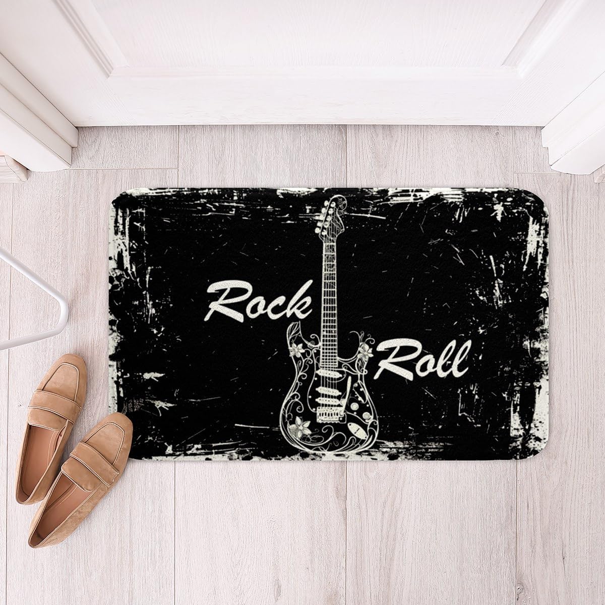 Erosebridal Music Notes Bathroom Rugs 20" x 32" Piano Keys Bath Mats Black White Classic Musical Instrument Bath Rugs Geometric Keyboard Pop Melody Studio Bathroom Accossories image 5