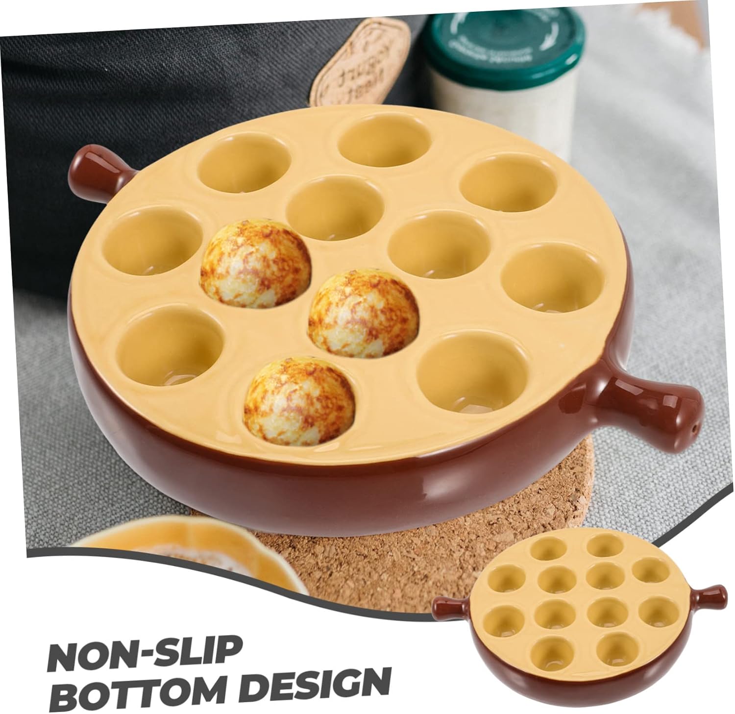 Mikinona Escargot Baking Dish High-grade Snail Plate with Non-slip Bottom Versatile Grill Pan for Seafood and Appetizers for Home and Restaurant Use