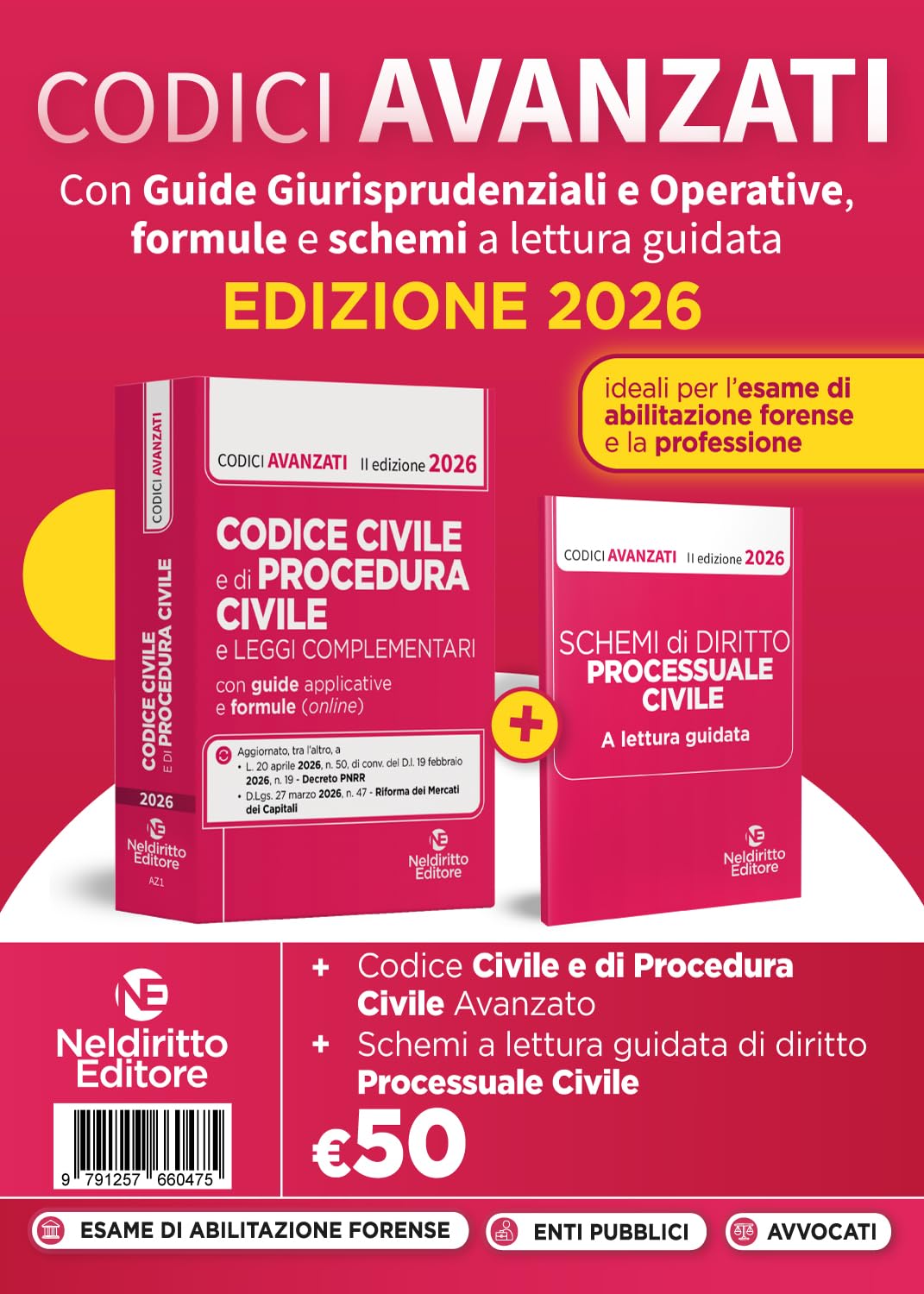 Codice civile e di procedura civile avanzato 2026 con guide applicative, formule e schemi a lettura guidata per l'esame di avvocato e per la professione