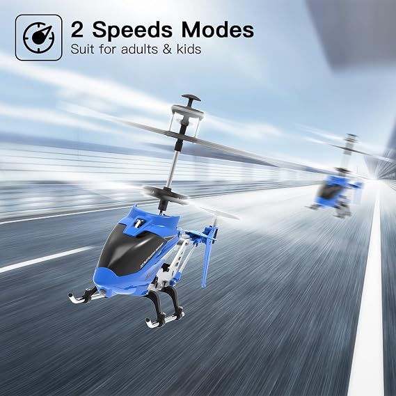 Remote Control Helicopter SYMA S107H Mini RC Helicopter with Gyro Blue | Altitude Hold,One Key Take Off/Landing,2.4Ghz Remote,for Adults Kids