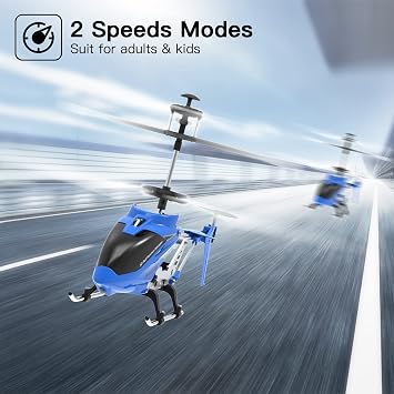 Remote Control Helicopter SYMA S107H Mini RC Helicopter with Gyro Blue | Altitude Hold,One Key Take Off/Landing,2.4Ghz Remote,for Adults Kids