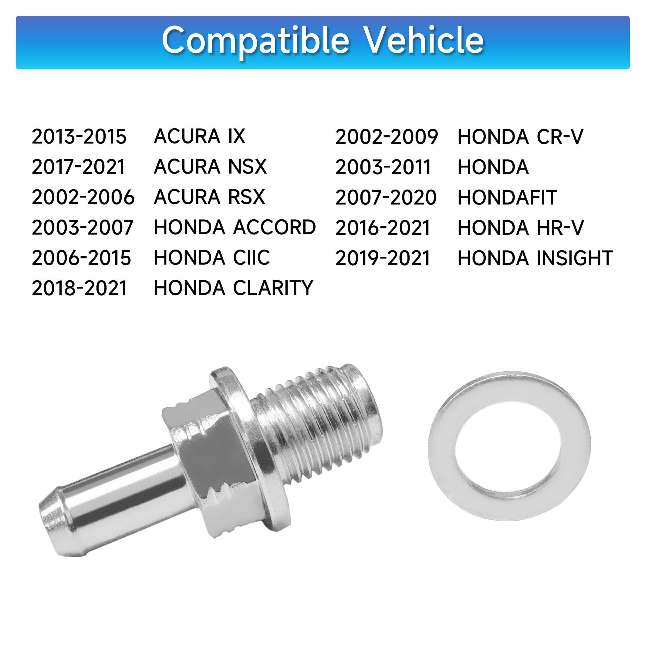 PCV Valve Set W/ Oil Crush Washer #17130-PND-A01/ 94109-14000 For - Foto 11
