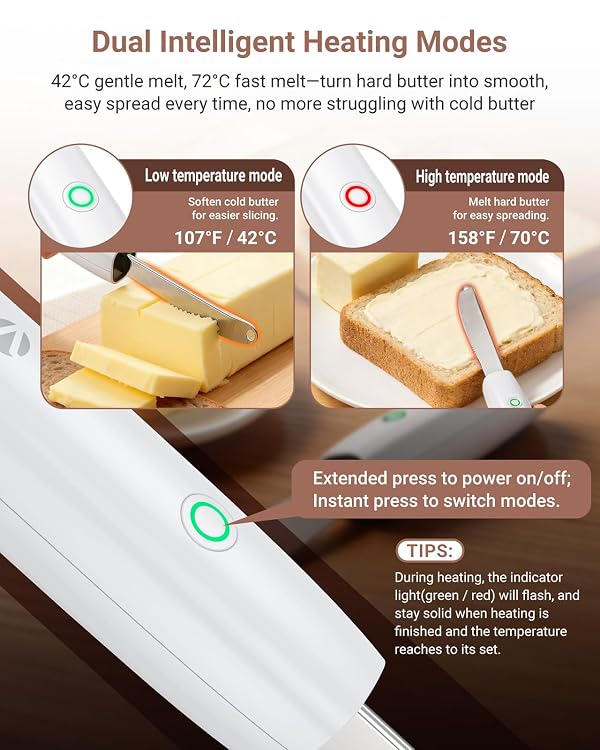 VLOXO Heated Butter Knife, Electric Cold Butter Spreader with 2 Heat Mode by VLOXO - Used condition - US$22.46