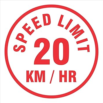 Amazing Sign Speed Limit 20 km/hr Sign Board (Red)