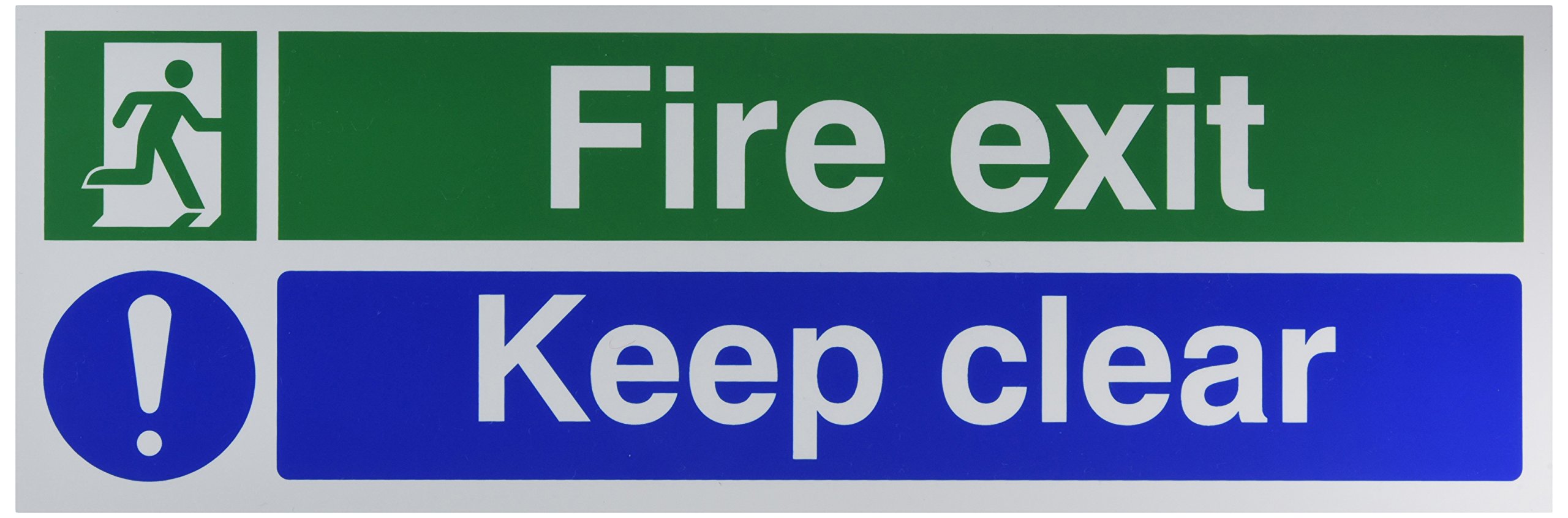 Safety Sign Fire Exit Keep Clear 150x450mm PVC EC08S/R