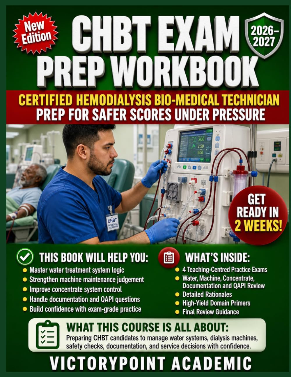 CHBT EXAM PREP WORKBOOK: CERTIFIED HEMODIALYSIS BIO-MEDICAL TECHNICIAN PREP FOR SAFER SCORES UNDER PRESSURE