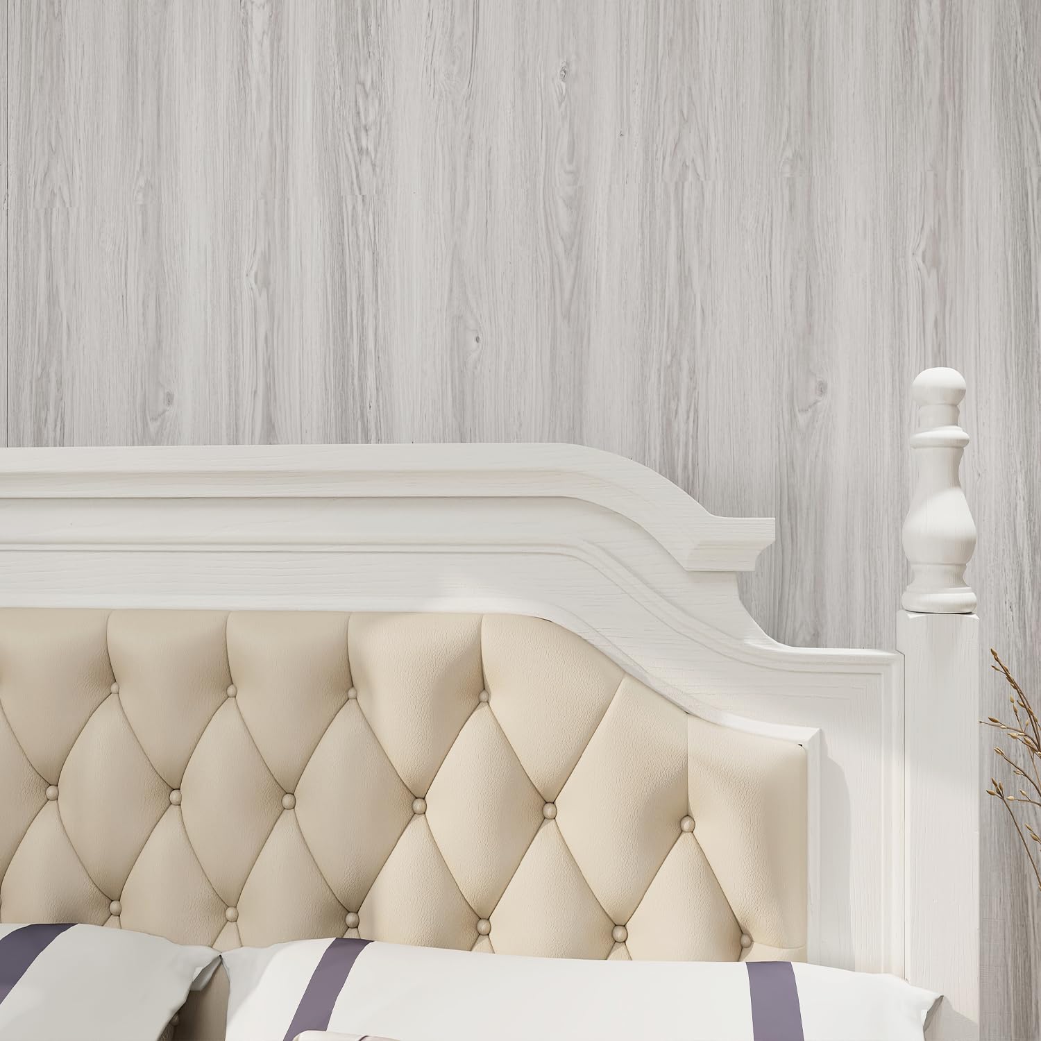 Wood Grain Peel and Stick Floor Tiles – 11.8” Width, Full Roll Length of 394" – Versatile Design for Any Space, Light Color Self Adhesive Vinyl Flooring, Waterproof and Non-Slip Features