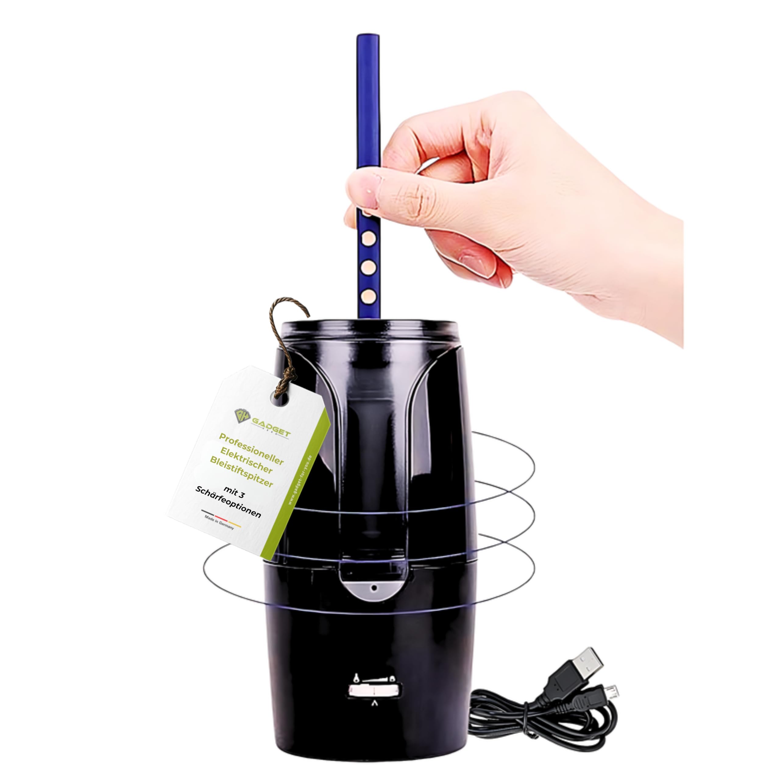 Elektrischer Bleistiftspitzer Akku USB Anspitzer automatisch Schule, Büro
