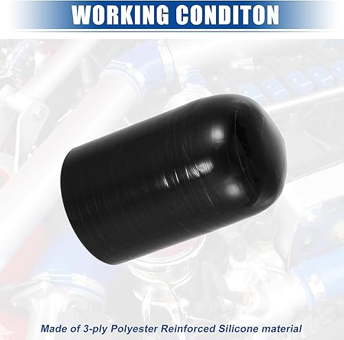 Miniatura 5 de uxcell 1 Unidades 1.102 in ID Silicona Tapa de Refrigerante con Abrazadera para Calentador de Refrigerante Bypass Vacío Puerto de Agua Negro